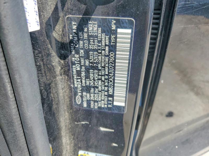 Продаж на аукціоні авто 2018 Hyundai Tucson, vin: KM8J3CA24JU727600, номер лоту: 58458716