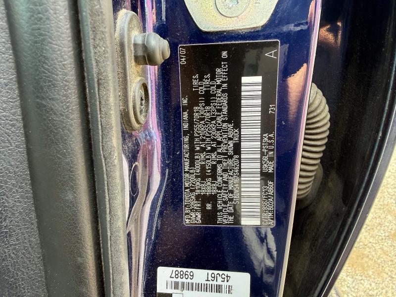 Aukcja sprzedaży 2007 Toyota Tundra, vin: 5TBDV54167S462078, numer aukcji: 57439476