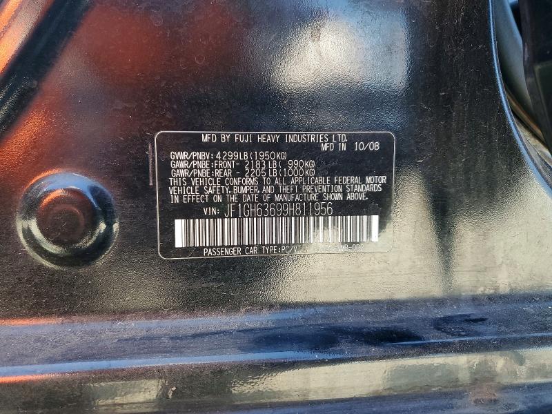 Продажа на аукционе авто 2009 Subaru Impreza, vin: JF1GH63699H811956, номер лота: 56834986