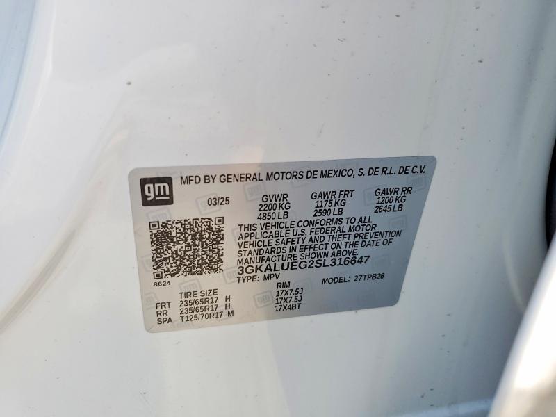Aukcja sprzedaży 2025 Gmc Terrain, vin: 3GKALUEG2SL316647, numer aukcji: 56305516