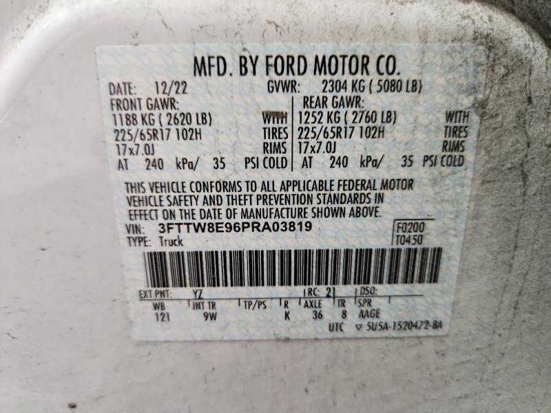 58772646 :رقم المزاد ، 3FTTW8E96PRA03819 vin ، 2023 Ford Maverick مزاد بيع