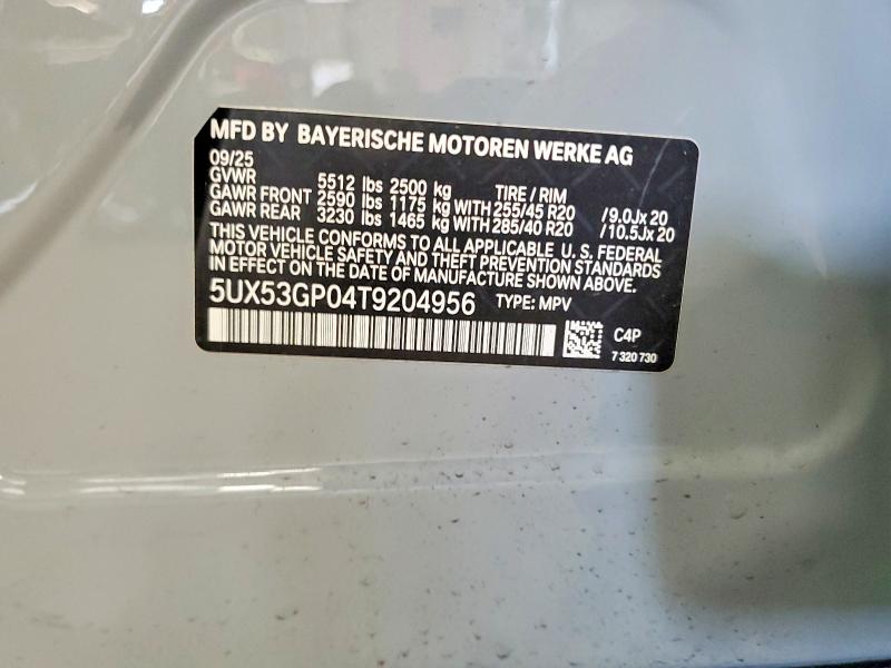 Aukcja sprzedaży 2026 Bmw X3, vin: 5UX53GP04T9204956, numer aukcji: 59056586
