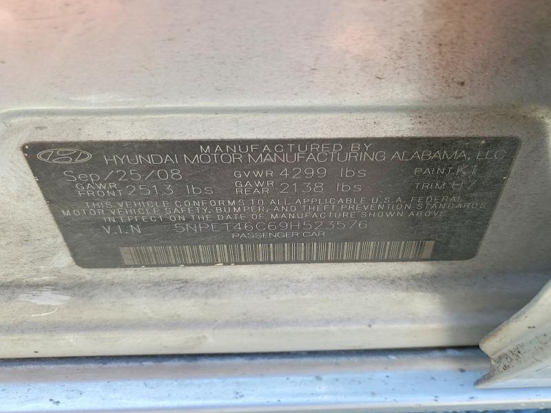 Aukcja sprzedaży 2009 Hyundai Sonata, vin: 5NPET46C69H523576, numer aukcji: 58019006