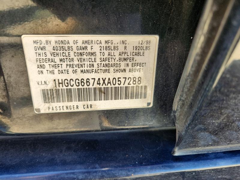 Aukcja sprzedaży 1999 Honda Accord, vin: 1HGCG6674XA057288, numer aukcji: 56705486
