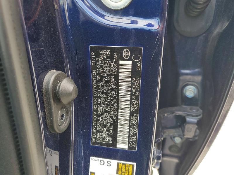 2020 Toyota Corolla მანქანა იყიდება აუქციონზე, vin: JTDEPRAE2LJ004212, აუქციონის ნომერი: 56937046