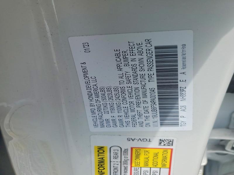 Aukcja sprzedaży 2023 Acura Tlx, vin: 19UUB6F54PA001045, numer aukcji: 57082216