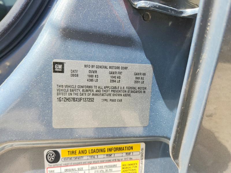 56871576 :رقم المزاد ، 1G1ZH57BX9F137292 vin ، 2009 Chevrolet Malibu مزاد بيع