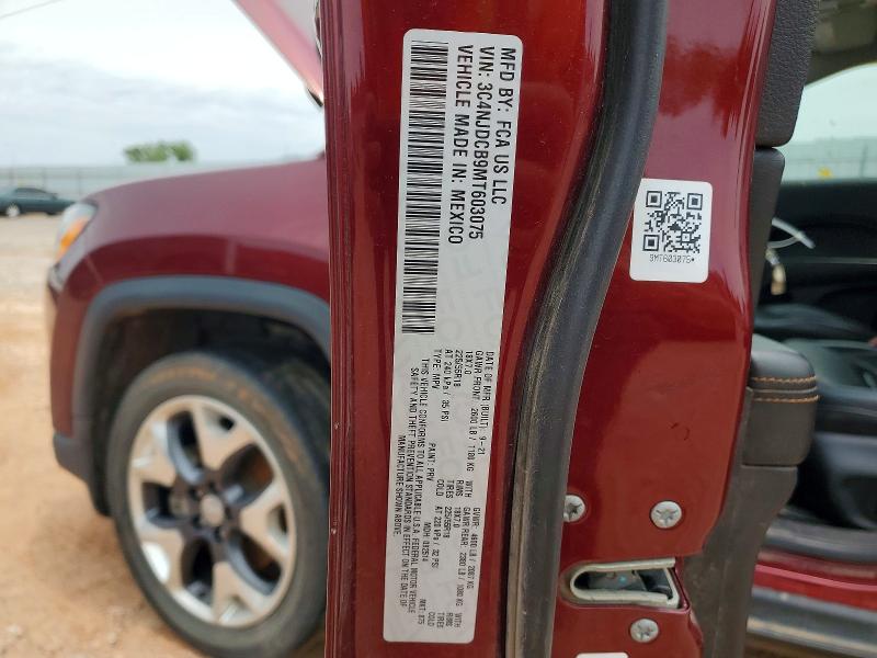 58546206 :رقم المزاد ، 3C4NJDCB9MT603075 vin ، 2021 Jeep Compass مزاد بيع