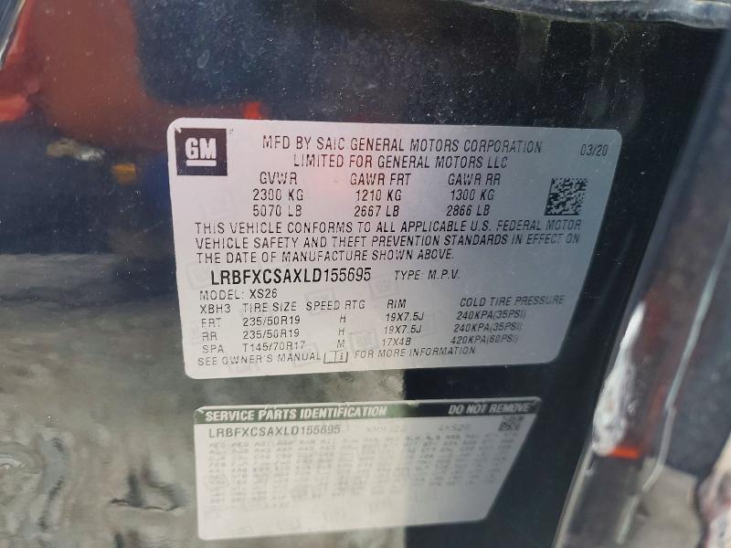 Aukcja sprzedaży 2020 Buick Envision, vin: LRBFXCSAXLD155695, numer aukcji: 57642526