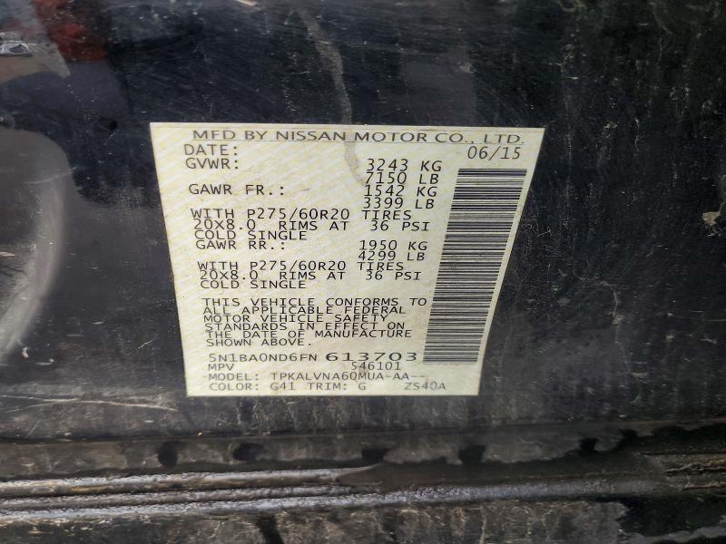 Продаж на аукціоні авто 2015 Nissan Armada, vin: 5N1BA0ND6FN613703, номер лоту: 56469976