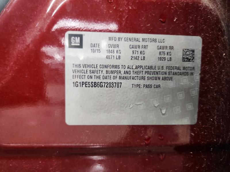 57753886 :رقم المزاد ، 1G1PE5SB6G7203707 vin ، 2016 Chevrolet Cruze Limited مزاد بيع