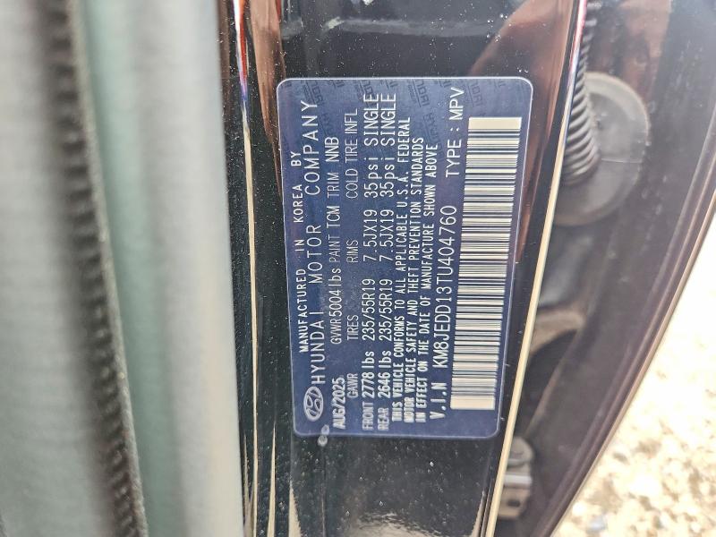 58591256 :رقم المزاد ، KM8JEDD13TU404760 vin ، 2026 Hyundai Tucson Hybrid مزاد بيع