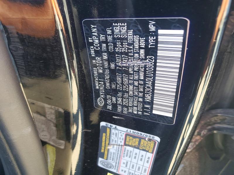 2020 Hyundai Tucson მანქანა იყიდება აუქციონზე, vin: KM8J3CA40LU103023, აუქციონის ნომერი: 57881216