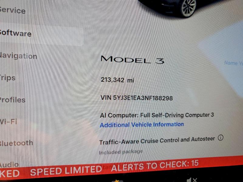 2022 Tesla Model 3 მანქანა იყიდება აუქციონზე, vin: 5YJ3E1EA3NF188298, აუქციონის ნომერი: 58334936