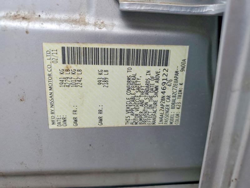 Продажа на аукционе авто 2011 Nissan Altima, vin: 1N4AL2AP2BN469122, номер лота: 56278896