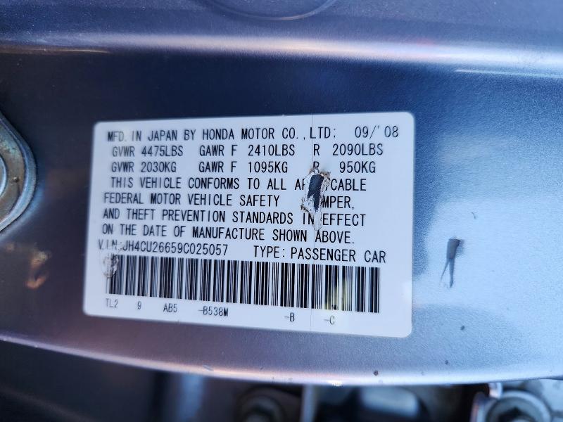2009 Acura Tsx მანქანა იყიდება აუქციონზე, vin: JH4CU26659C025057, აუქციონის ნომერი: 56516986