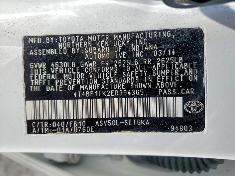 Продаж на аукціоні авто 2014 Toyota Camry, vin: 4T4BF1FK2ER394365, номер лоту: 57836906