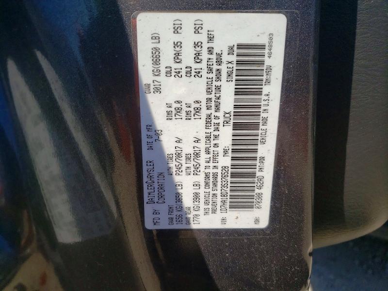 Aukcja sprzedaży 2003 Dodge Ram 1500, vin: 1D7HA18D73S376528, numer aukcji: 57780026