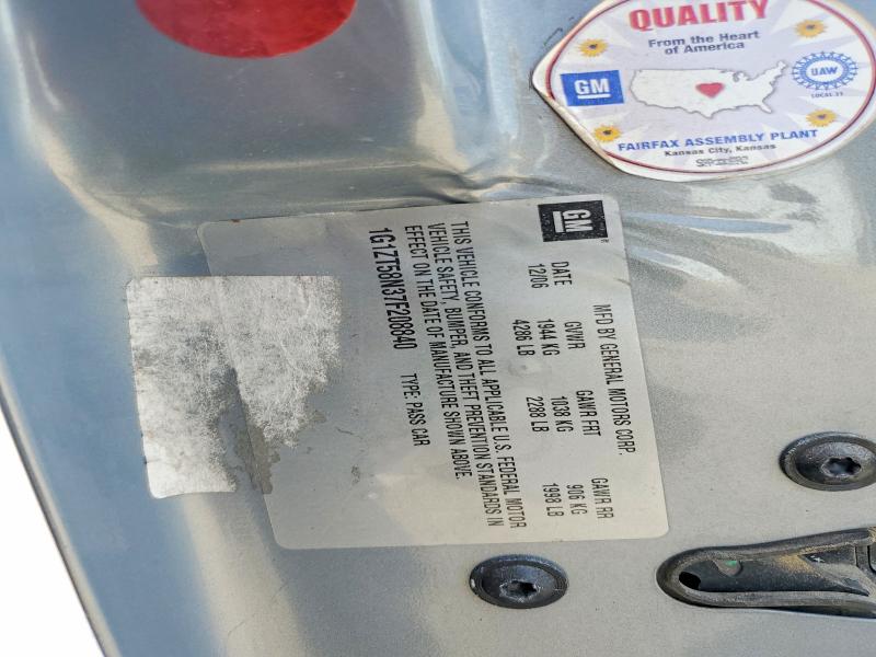 2007 Chevrolet Malibu მანქანა იყიდება აუქციონზე, vin: 1G1ZT58N37F208840, აუქციონის ნომერი: 55890546