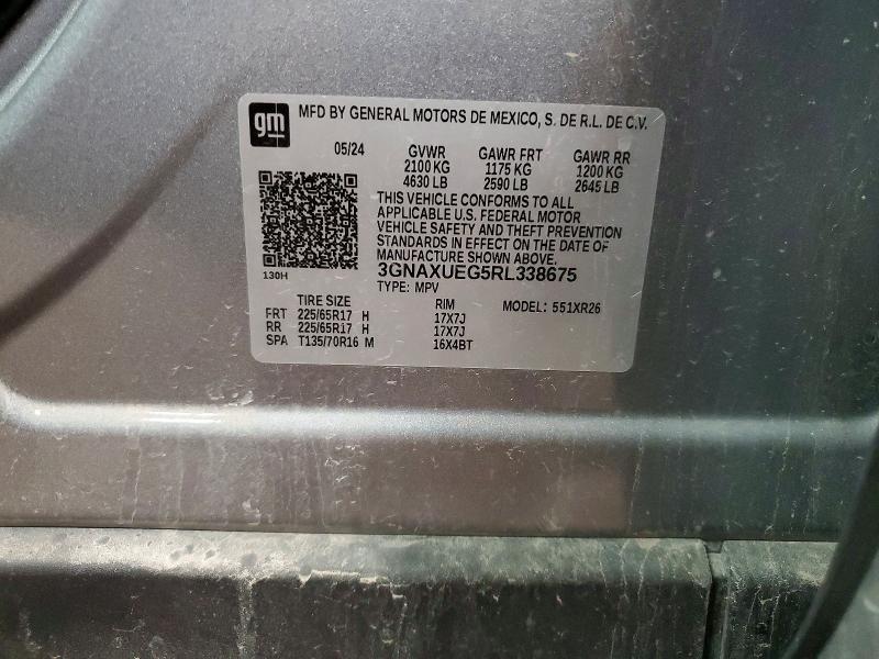 Aukcja sprzedaży 2024 Chevrolet Equinox, vin: 3GNAXUEG5RL338675, numer aukcji: 55648686