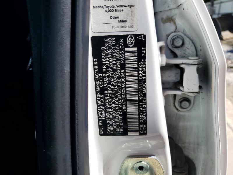 Продажа на аукционе авто 2014 Toyota Yaris, vin: VNKKTUD3XEA000365, номер лота: 56075516