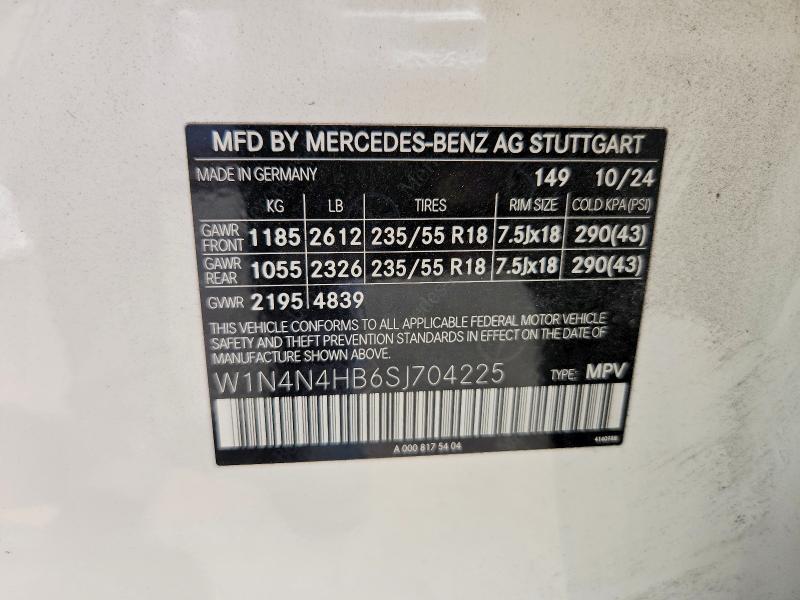 Продажа на аукционе авто 2025 Mercedes-benz Gla, vin: W1N4N4HB6SJ704225, номер лота: 58206576