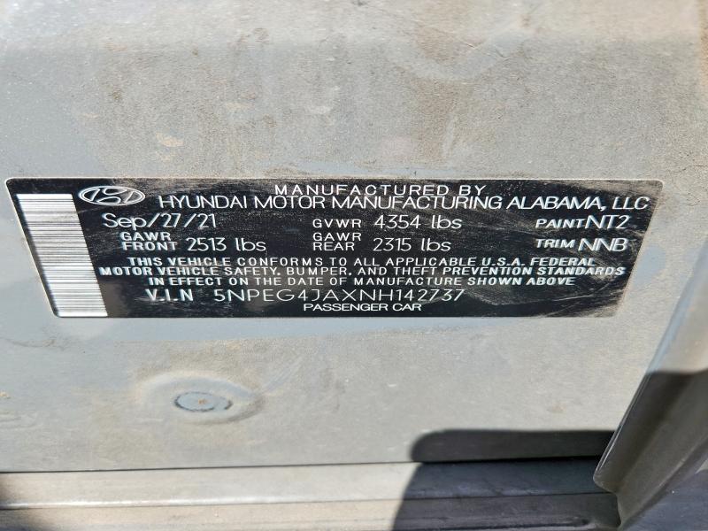 Продаж на аукціоні авто 2022 Hyundai Sonata, vin: 5NPEG4JAXNH142737, номер лоту: 85636175