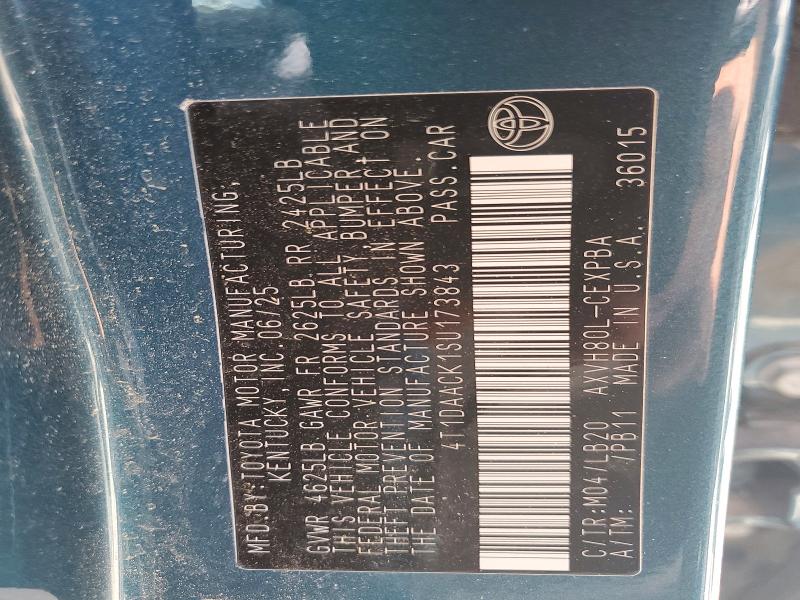 2025 Toyota Camry მანქანა იყიდება აუქციონზე, vin: 4T1DAACK1SU173843, აუქციონის ნომერი: 57732876