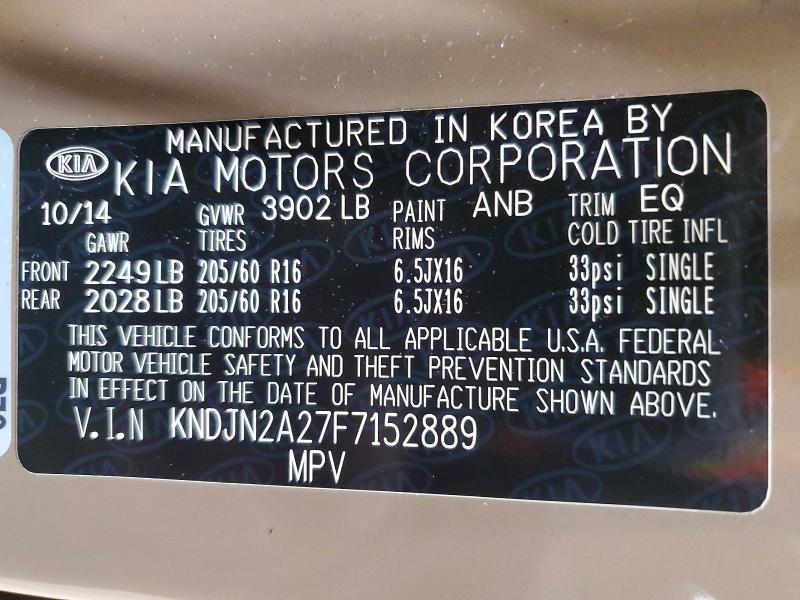 Продаж на аукціоні авто 2015 Kia Soul, vin: KNDJN2A27F7152889, номер лоту: 58285916