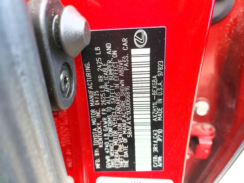 Aukcja sprzedaży 2025 Lexus Es 300h, vin: 58AFA1C1XSU066816, numer aukcji: 57337736