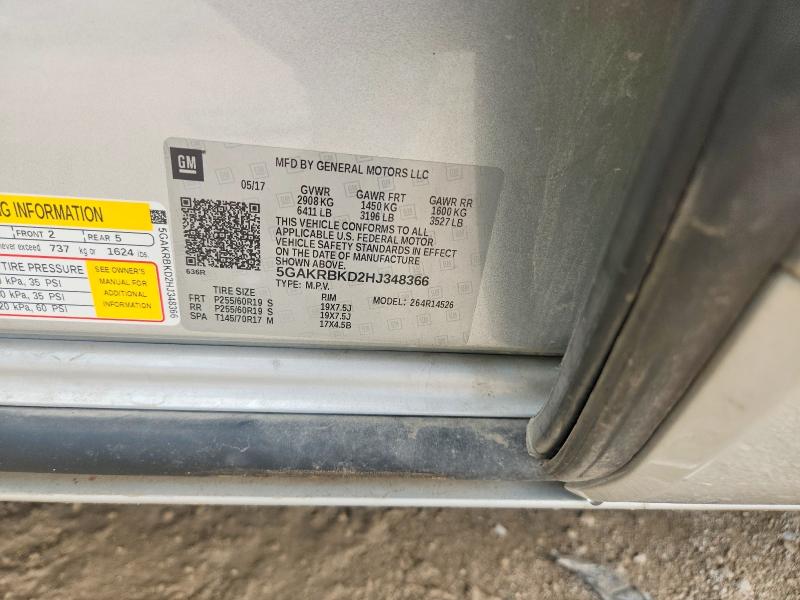 Aukcja sprzedaży 2017 Buick Enclave, vin: 5GAKRBKD2HJ348366, numer aukcji: 55765616