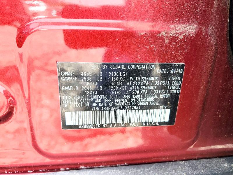 Aukcja sprzedaży 2018 Subaru Outback, vin: 4S4BSANC7J3297954, numer aukcji: 55574446