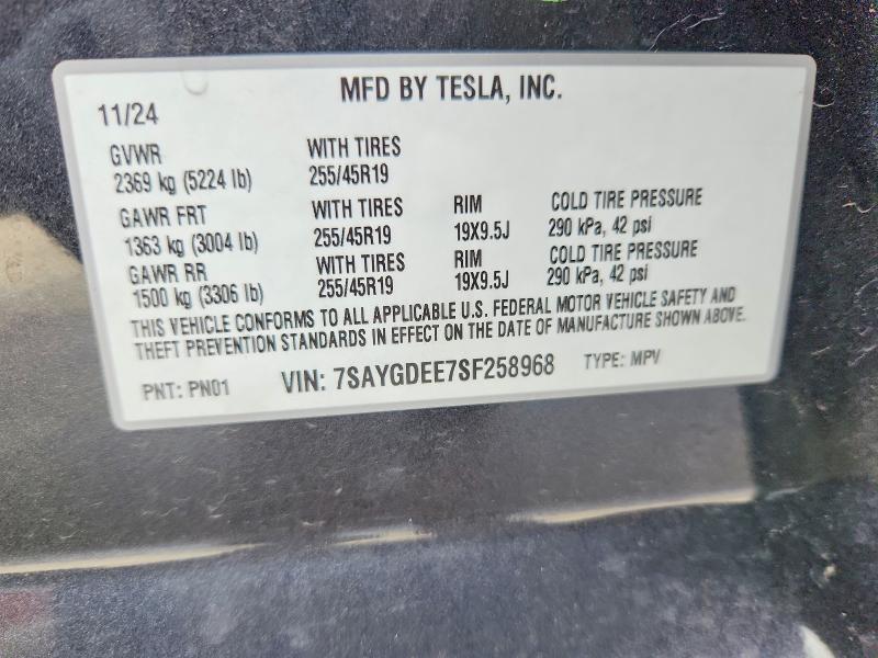 Продажа на аукционе авто 2025 Tesla Model Y, vin: 7SAYGDEE7SF258968, номер лота: 54552216