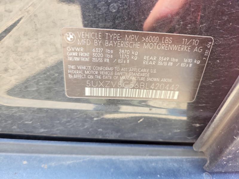 2011 Bmw X5 მანქანა იყიდება აუქციონზე, vin: 5UXZV8C56BL420442, აუქციონის ნომერი: 56848266