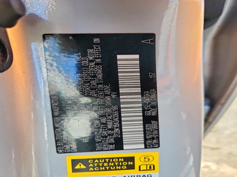 2010 Lexus Rx მანქანა იყიდება აუქციონზე, vin: 2T2BK1BA3AC066186, აუქციონის ნომერი: 57834236