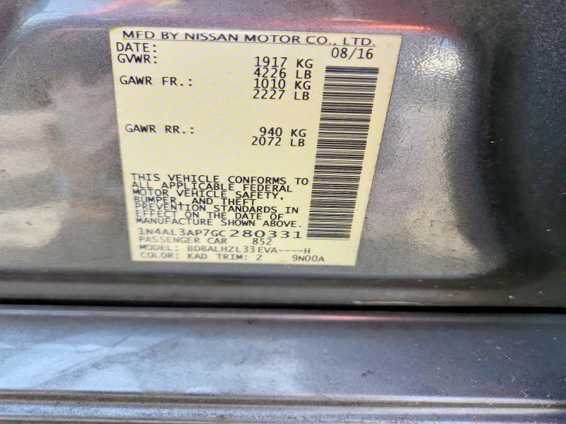 55276986 :رقم المزاد ، 1N4AL3AP7GC280331 vin ، 2016 Nissan Altima مزاد بيع