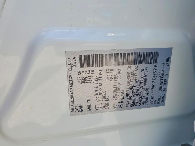 2024 Nissan Rogue მანქანა იყიდება აუქციონზე, vin: 5N1BT3BB7RC709578, აუქციონის ნომერი: 56968396