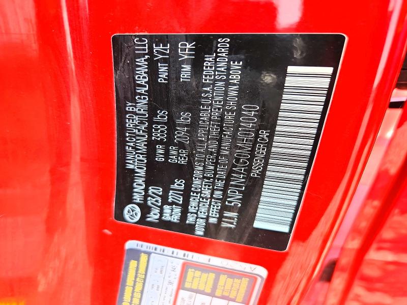 85968165 :رقم المزاد ، 5NPLN4AG0MH014040 vin ، 2021 Hyundai Elantra مزاد بيع