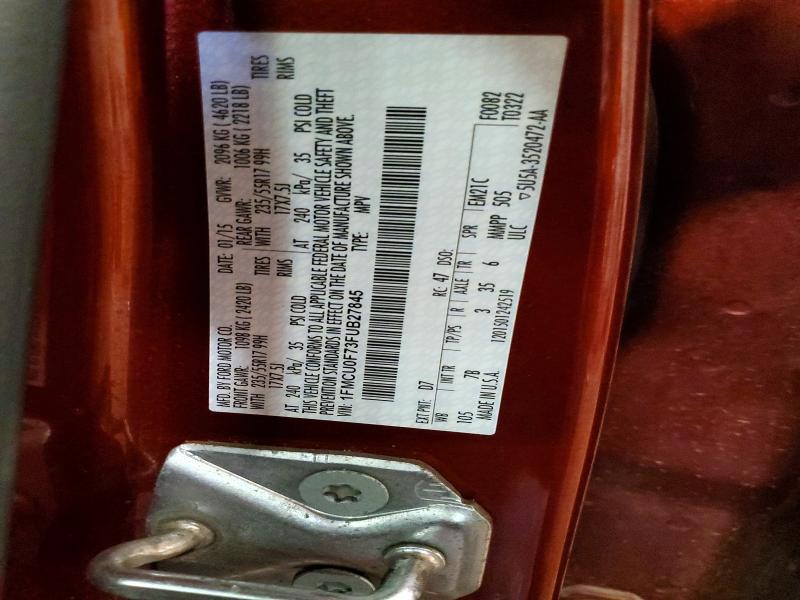 Продажа на аукционе авто 2015 Ford Escape, vin: 1FMCU0F73FUB27845, номер лота: 56968916