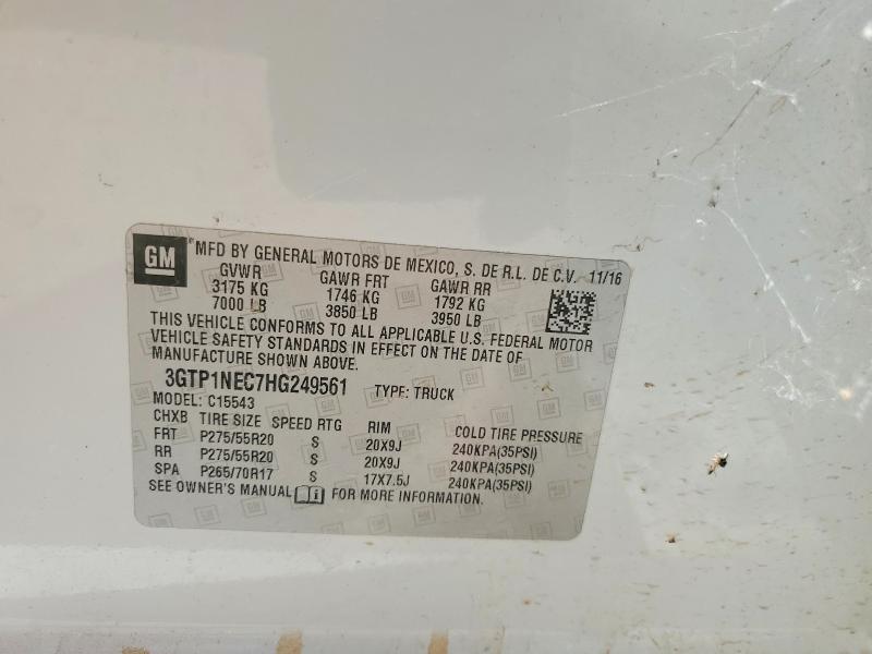 58834806 :رقم المزاد ، 3GTP1NEC7HG249561 vin ، 2017 Gmc Sierra مزاد بيع