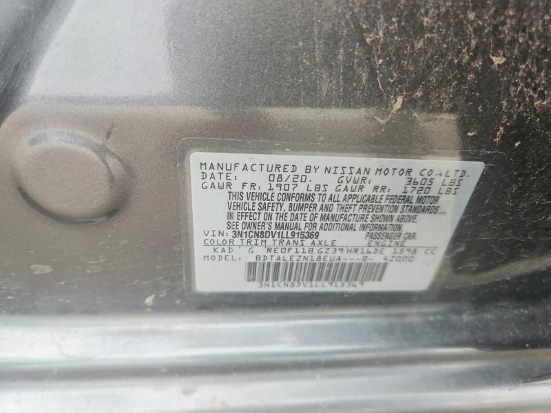 56648226 :رقم المزاد ، 3N1CN8DV1LL915369 vin ، 2020 Nissan Versa مزاد بيع