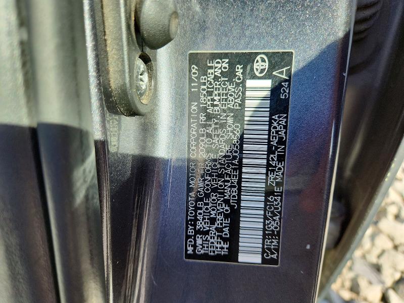 Aukcja sprzedaży 2010 Toyota Corolla, vin: JTDBU4EE1AJ058560, numer aukcji: 57828236