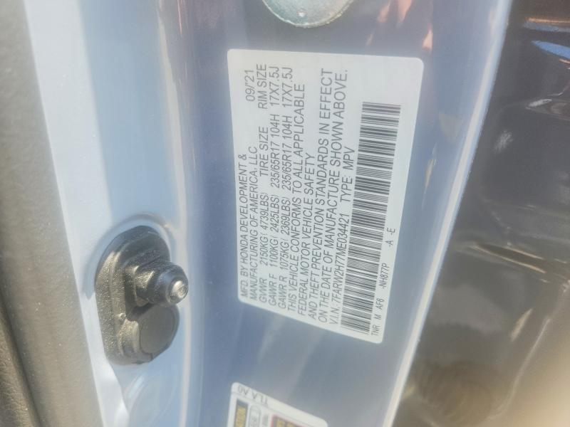 Aukcja sprzedaży 2021 Honda Cr-v, vin: 7FARW2H77ME034421, numer aukcji: 57016966