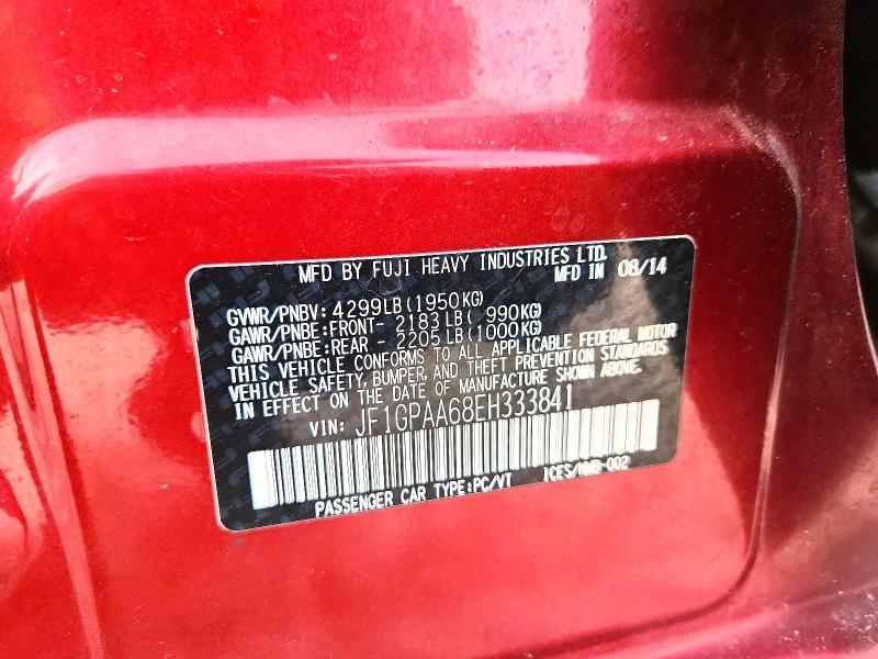 Продажа на аукционе авто 2014 Subaru Impreza, vin: JF1GPAA68EH333841, номер лота: 55781676
