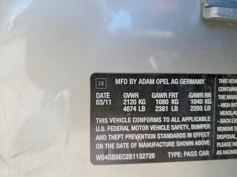 Продаж на аукціоні авто 2011 Buick Regal, vin: W04GS5EC2B1132726, номер лоту: 56696516