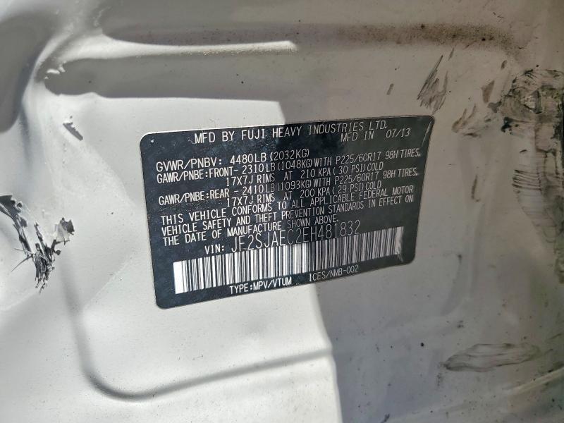 Продажа на аукционе авто 2014 Subaru Forester, vin: JF2SJAEC2EH481832, номер лота: 55675336