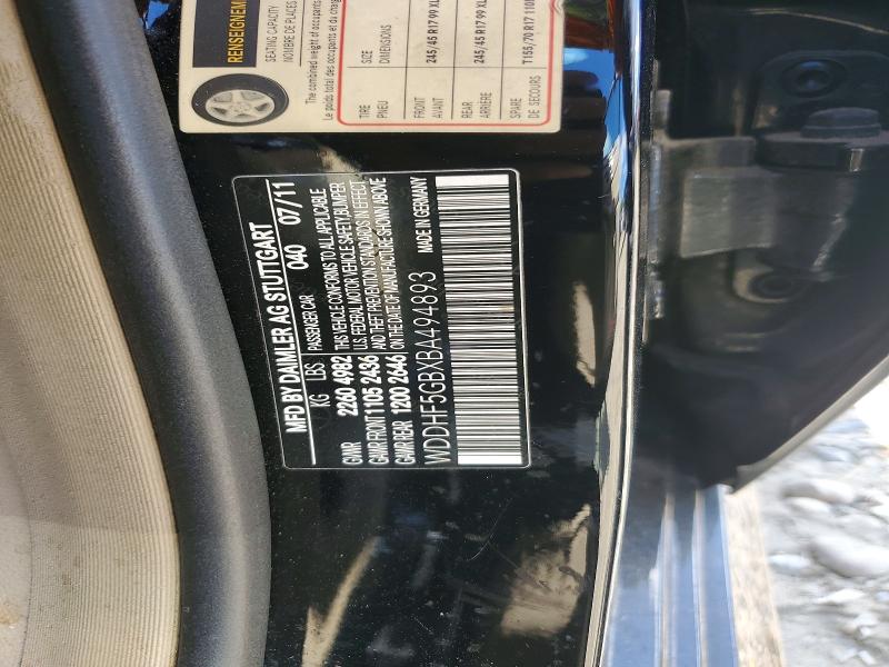 Aukcja sprzedaży 2011 Mercedes-benz E, vin: WDDHF5GBXBA494893, numer aukcji: 56421486
