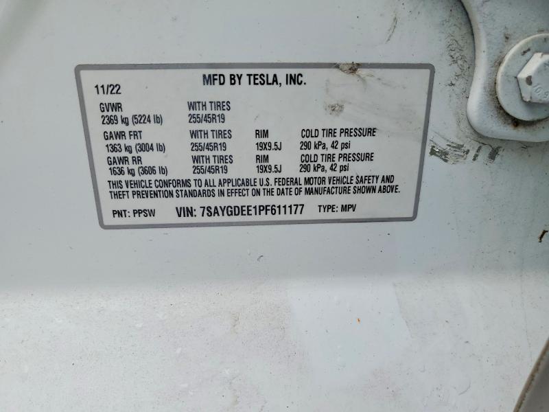 Aukcja sprzedaży 2023 Tesla Model Y, vin: 7SAYGDEE1PF611177, numer aukcji: 58012546