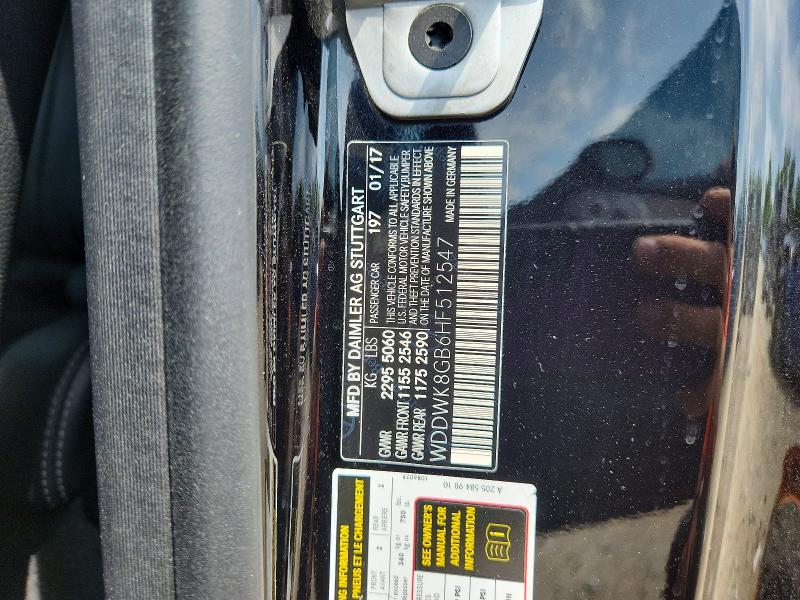 56721776 :رقم المزاد ، WDDWK8GB6HF512547 vin ، 2017 Mercedes-benz C مزاد بيع