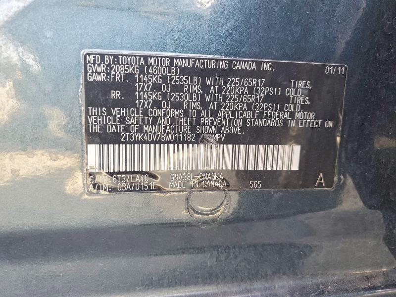 2011 Toyota Rav4 მანქანა იყიდება აუქციონზე, vin: 2T3YK4DV7BW011182, აუქციონის ნომერი: 56530126